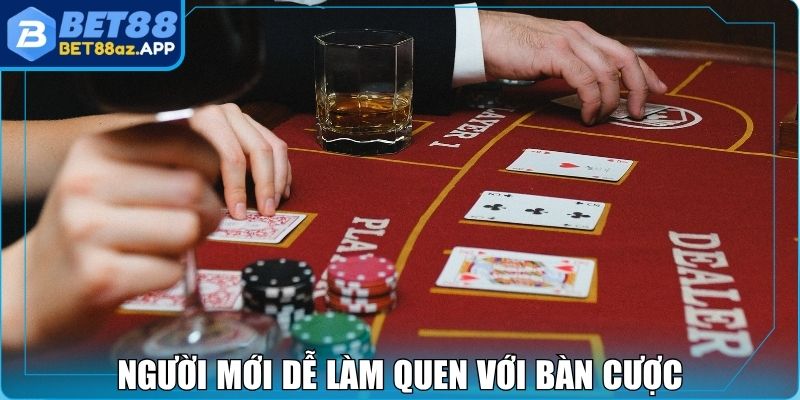 Người mới dễ làm quen với bàn cược baccarat Bet88